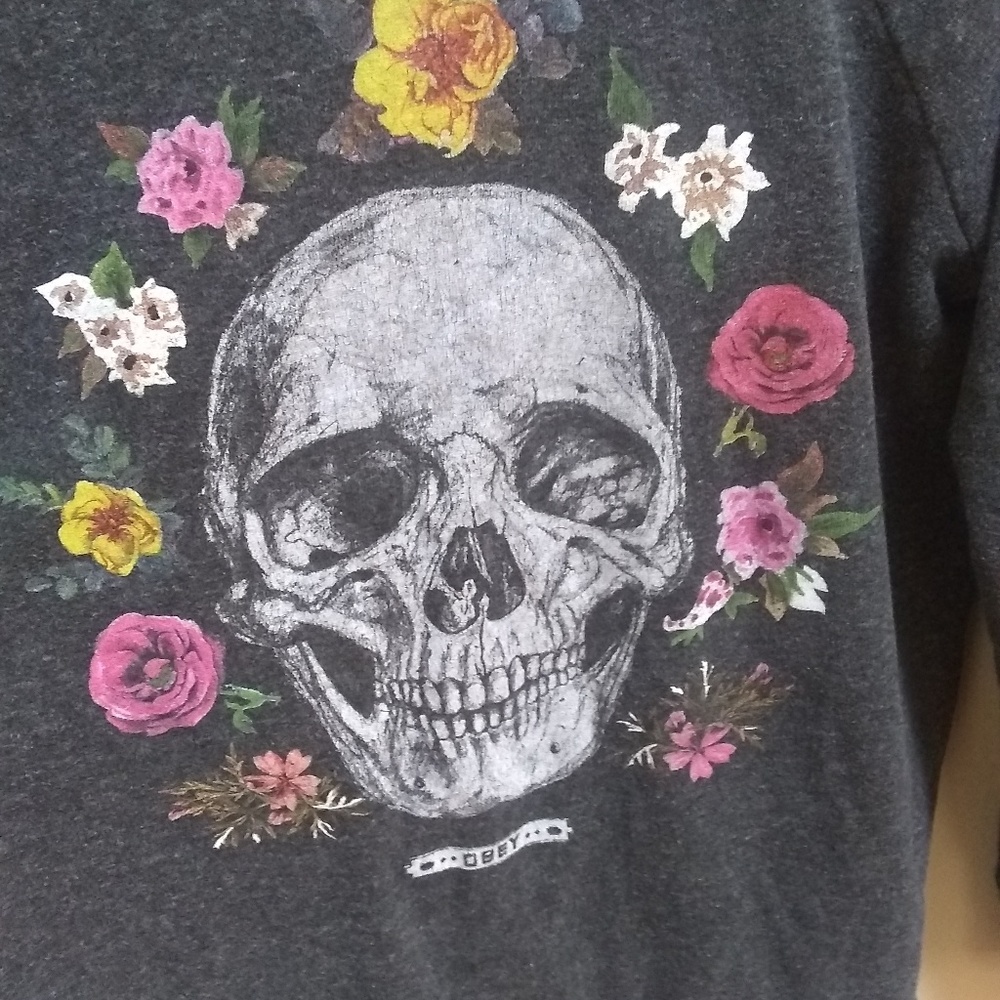 Obey skull and flower sweater